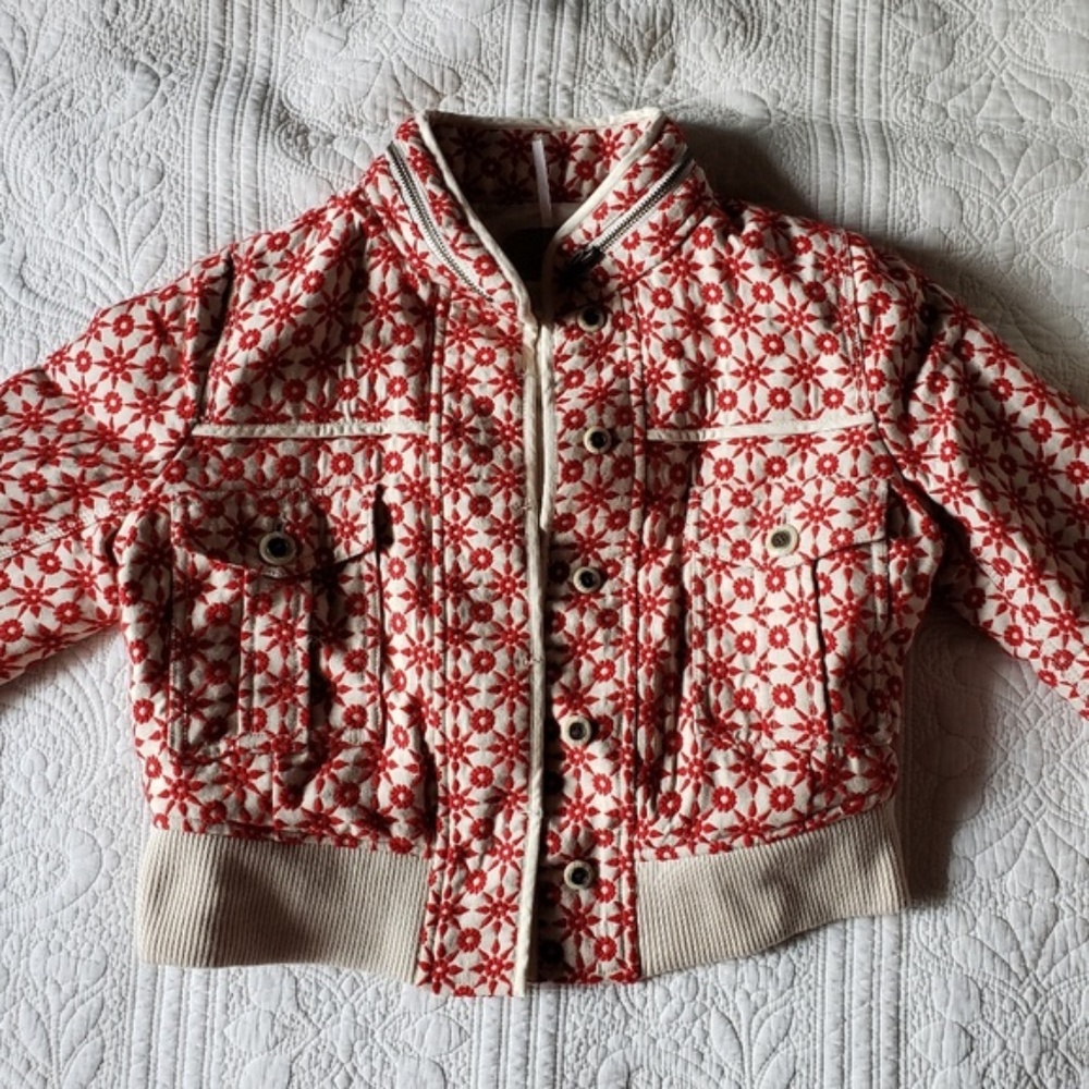 Free People embroidered crop jacket
